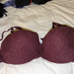 Lane Bryant- Cacique Lace Underwire Bra - Deep Burgundy Size 46DD